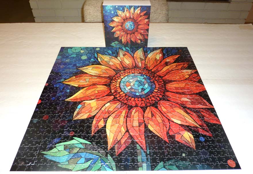 Stained Glass Sunflower Art